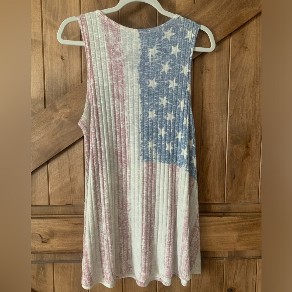 Vocal American Flag Bling Sleeveless Top. Size L. - Picture 4 of 6